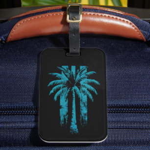 Étiquette À Bagage Plage Hawaïenne Été Vacances Tropicales Palmier