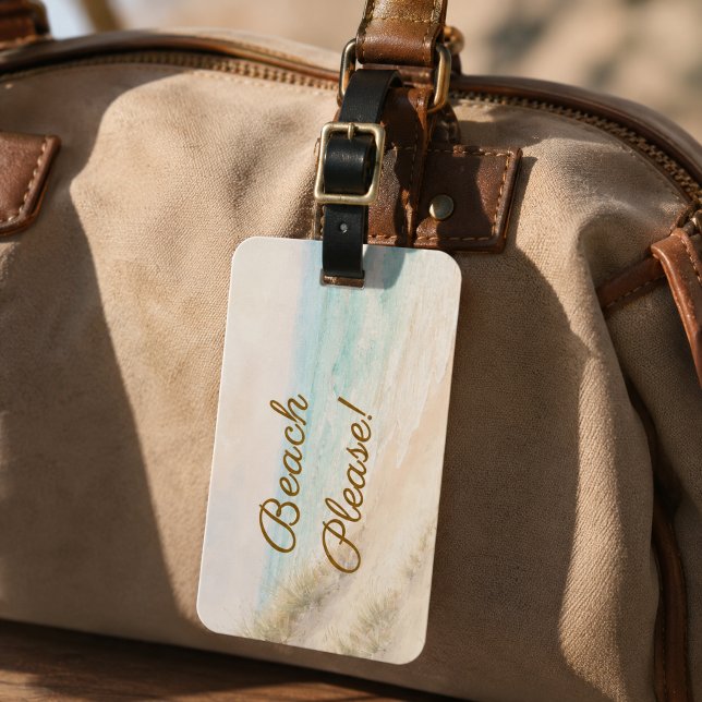 Étiquette À Bagage Plage s'il vous plaît mer océan vacances (Créateur téléchargé)