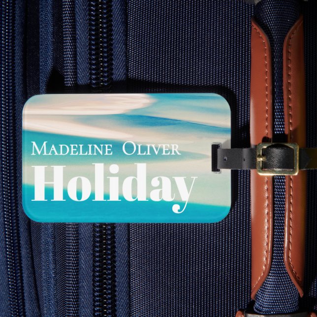 Étiquette À Bagage Plage Vacances Océan Moderne Voyage Côtier (Insitu Rectoal 4)