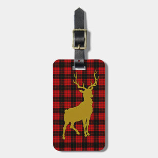 Étiquette À Bagage Plaid de cerfs communs