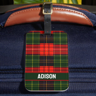 Étiquette À Bagage Plaid de Fêtes Traditionnel