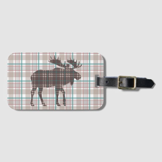 Étiquette À Bagage Plaid sur l'orignal plaid (Devant Horizontal)