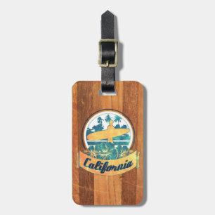 Étiquette À Bagage Planche de surf de la Californie