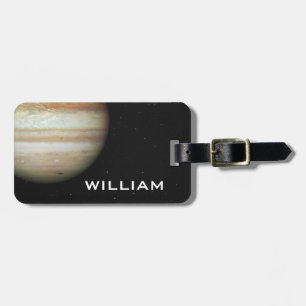Étiquette À Bagage Planet Jupiter Solar System Espace noir avec étoil