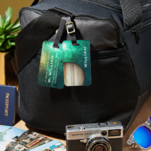 Étiquette À Bagage Planète Jupiter Système solaire Espace Vert Galaxi