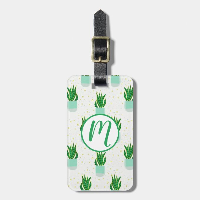 Étiquette À Bagage Plante de serpent Sansevieria Pot Imprimer (Devant Vertical)