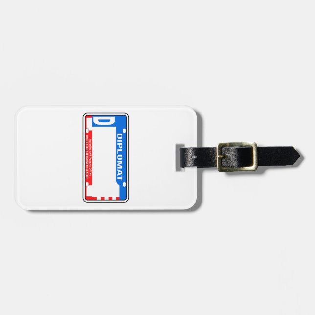 Étiquette À Bagage Plaque de licence diplomatique américaine vide (Devant horizontal)