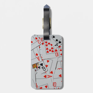 Étiquette À Bagage Plateau De Motif De Cartes De Jeu Éparpillées,