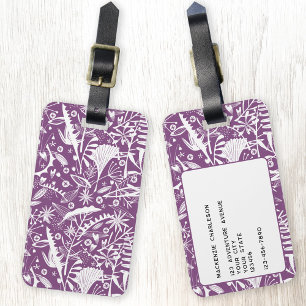 Étiquette À Bagage Plum botanique fleur sauvage violet Personnalisé