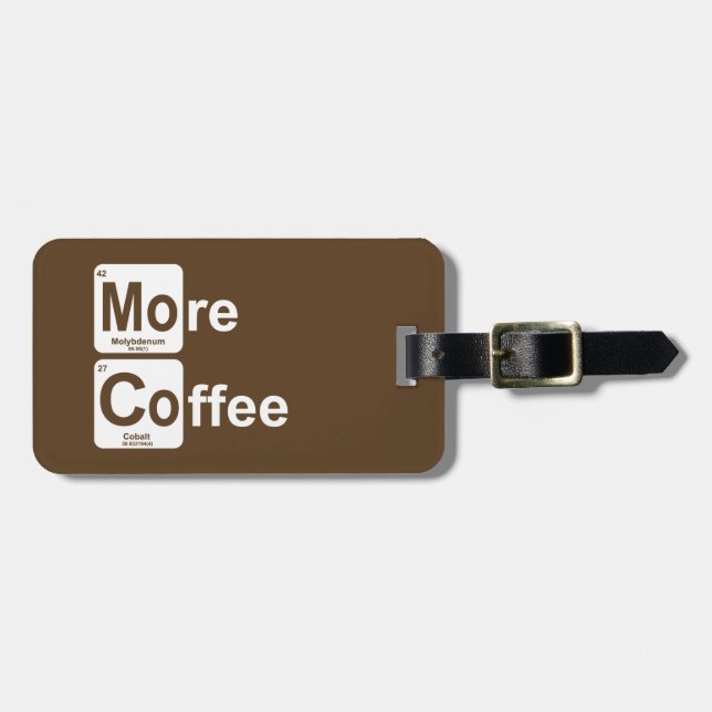 Étiquette À Bagage Plus de tableau périodique du café (Devant horizontal)