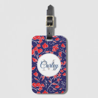 Plutôt Vibrant Rouge bleu floral Personnalisé