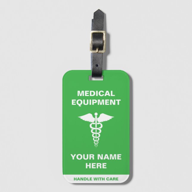 Étiquette À Bagage Poignée Médicale personnalisée avec soin (Devant Vertical)