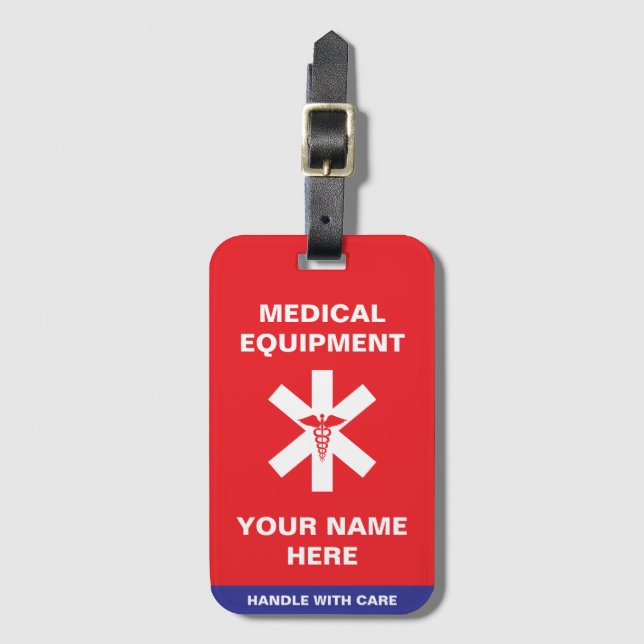 Étiquette À Bagage Poignée Médicale personnalisée avec soin (Devant Vertical)