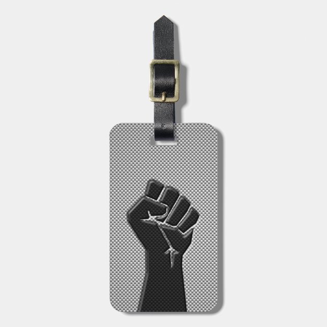 Étiquette À Bagage Poing de solidarité moderne en fibre de carbone (Devant Vertical)