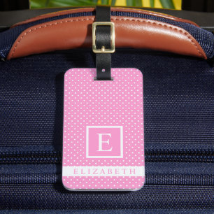 Étiquette À Bagage Point Polka blanc Rose souple et souple personnali