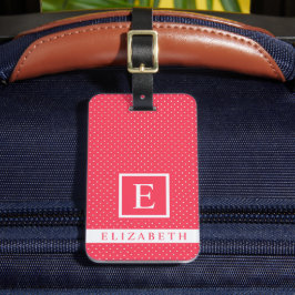 Étiquette À Bagage Point Polka blanc rouge personnalisable