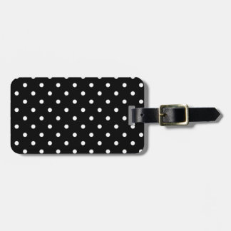 Étiquette À Bagage Point Polka Noir Et Blanc