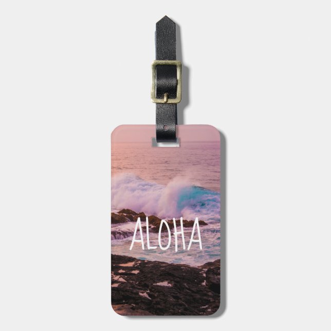 Étiquette À Bagage Poipu Sunrise, Kapaa, Kauai, Hawaii - Aloha (Devant Vertical)