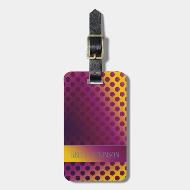 Étiquette À Bagage Pois de fruits Ombre Passion de nom (Devant Vertical)