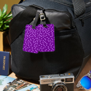 Étiquette À Bagage Pois violets