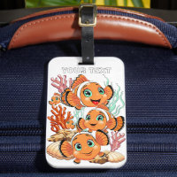 Poisson clown Dessin animé mignon Famille Sous l'e