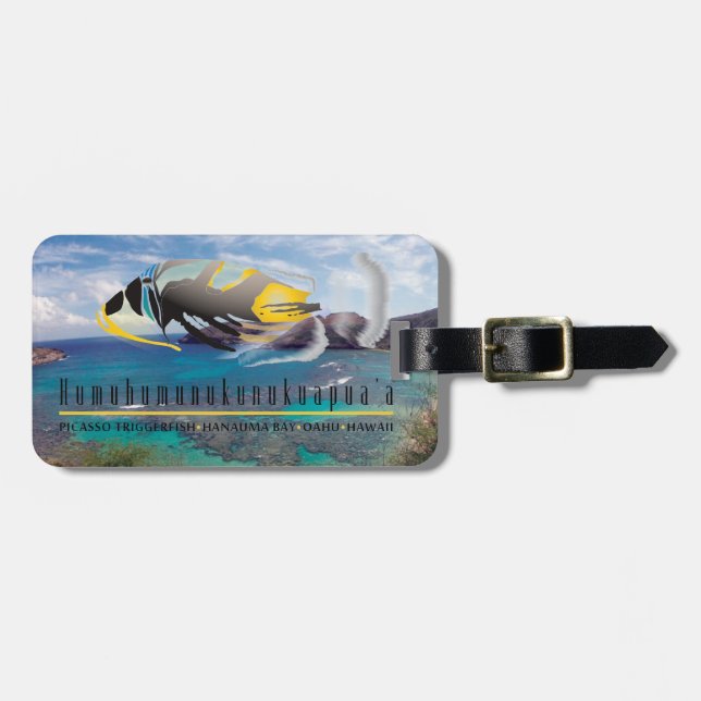 Étiquette À Bagage Poisson d'État d'Hawaï - Humuhumunukunukuapua'a (Devant horizontal)