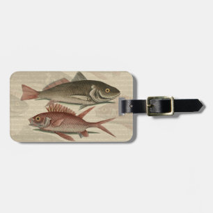 Étiquette À Bagage Poisson Perche rouge Art pêcheur