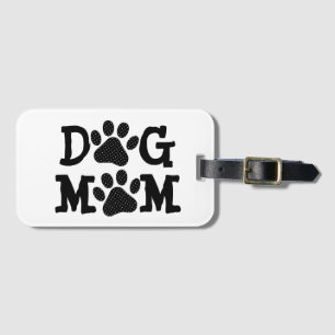 Étiquette À Bagage Polka Dot DOG MOM Pawprints