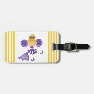 Étiquette À Bagage Pom-pom girl dans le pourpre