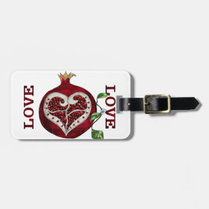 Étiquette À Bagage Pomegranate Heart LOVE Valentine
