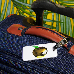 Étiquette À Bagage Pomme dorée avec feuille métallique brillante
