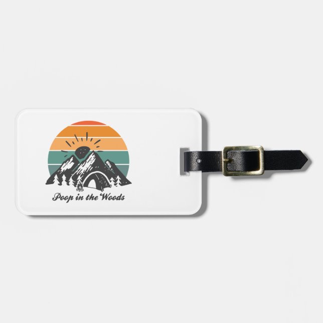 Étiquette À Bagage Poop Dans Les Bois (Devant horizontal)