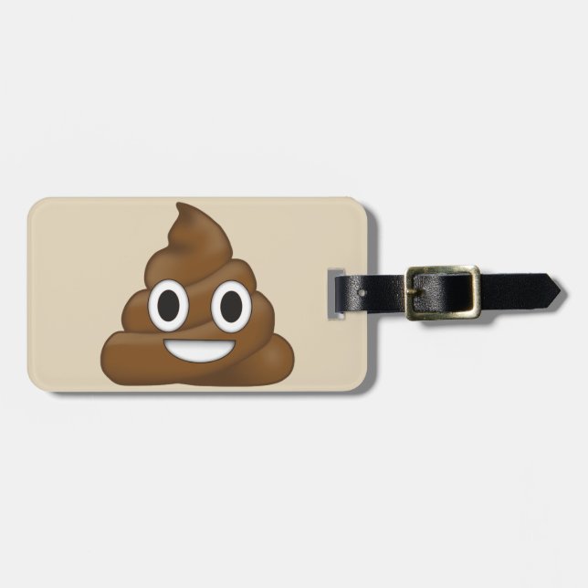 Étiquette À Bagage Poop Emoji (Devant horizontal)