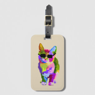 Étiquette À Bagage Pop Art cool chat kitty art