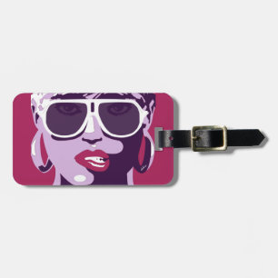Étiquette À Bagage Pop Art Femme Lunettes de soleil blanches à la bou