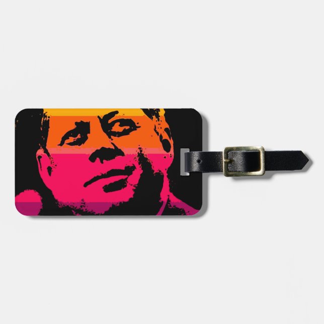 Étiquette À Bagage Pop Art Jack JFK John F. Kennedy (Devant horizontal)