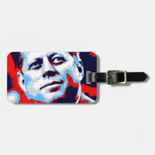 Étiquette À Bagage Pop Art JFK John F. Kennedy Red Blue