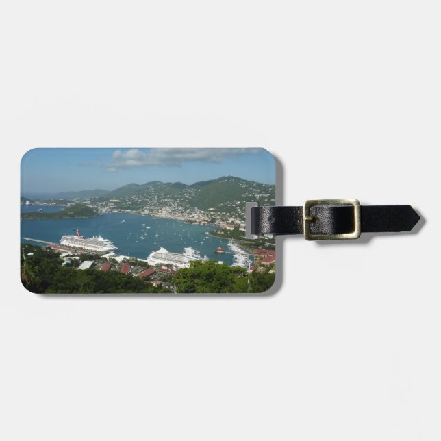 Étiquette À Bagage Port à St. Thomas Îles Vierges américaines (Devant horizontal)