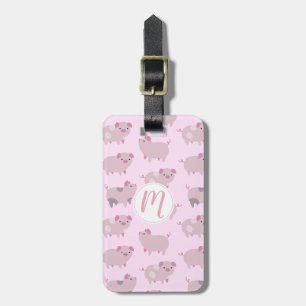 Étiquette À Bagage Portes et Motifs pour bébés roses mignons