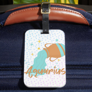 Étiquette À Bagage Porteur d'eau Aquarius moderne Zodiac
