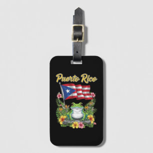 Étiquette À Bagage Porto Rico Coquí Frog Boricua Pride