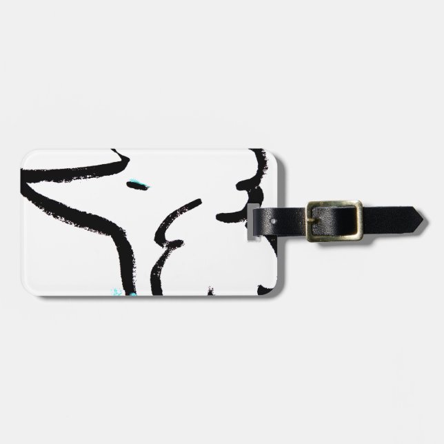 Étiquette À Bagage Portrait de caniche (Devant horizontal)