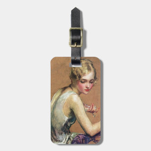 Étiquette À Bagage Portrait en pastel