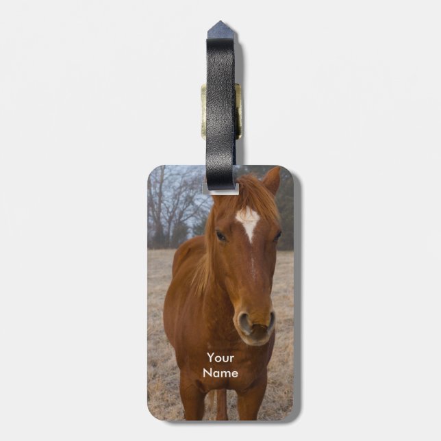 Étiquette À Bagage Pose de cheval (Dos Vertical)
