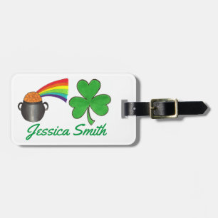 Étiquette À Bagage Pot of Gold Rainbow Shamrock irlandais St. Paddy's