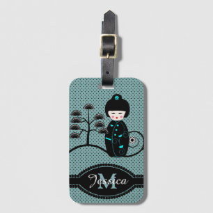 Étiquette À Bagage Pot Polka japonais personnalisé