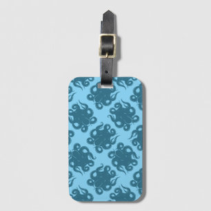 Étiquette À Bagage Poulpe sur le motif bleu
