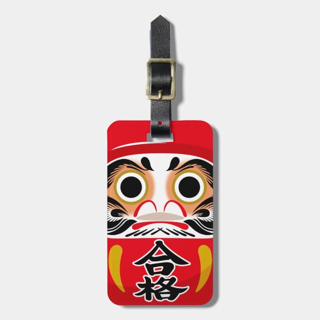 Étiquette À Bagage Poupée Daruma (charme traditionnel japonais de cha (Devant Vertical)