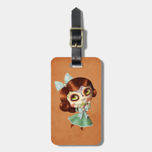 Étiquette À Bagage Poupée de Dia de Los Muertos Vintage