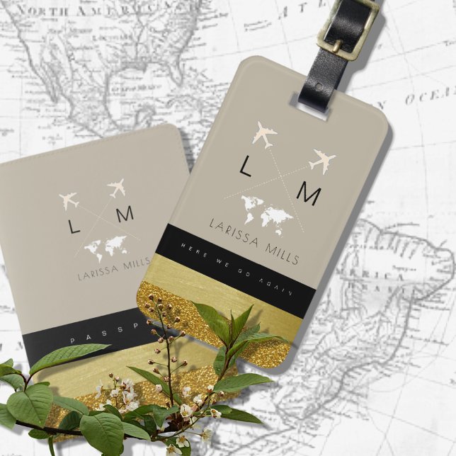 Étiquette À Bagage Pour elle une étiquette de bagages de voyage chic  (Créateur téléchargé)